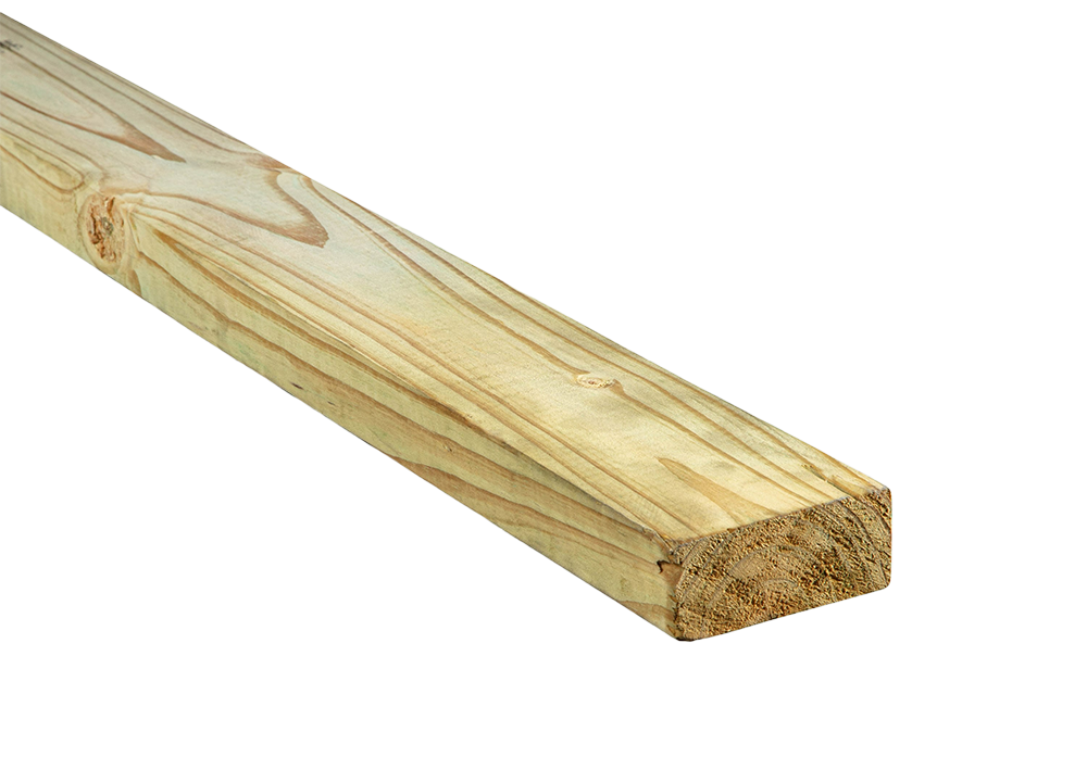 2-in x 4-in x 12-ft #2 Prime Square Wood Pressure Treated Lumber